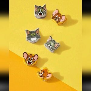 Tom & Jerry Set of 6 Mini Hair Clips - NEW
